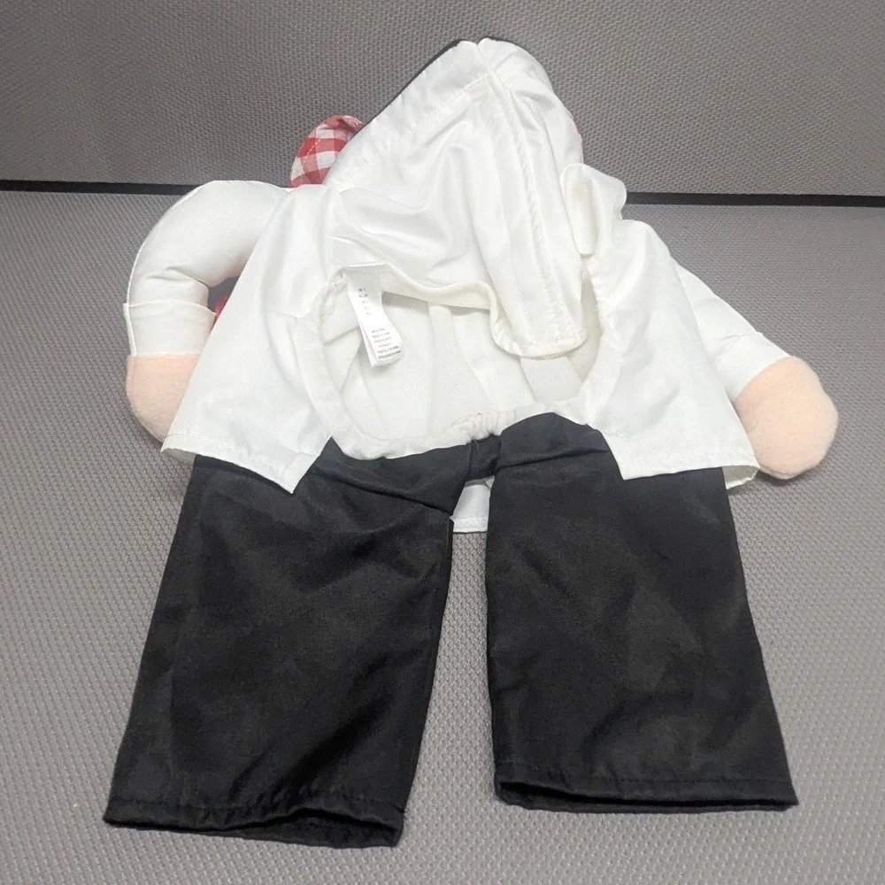 Martha Stewart French Chef Pet Costume White Coat Gingham Scarf Baguette-L